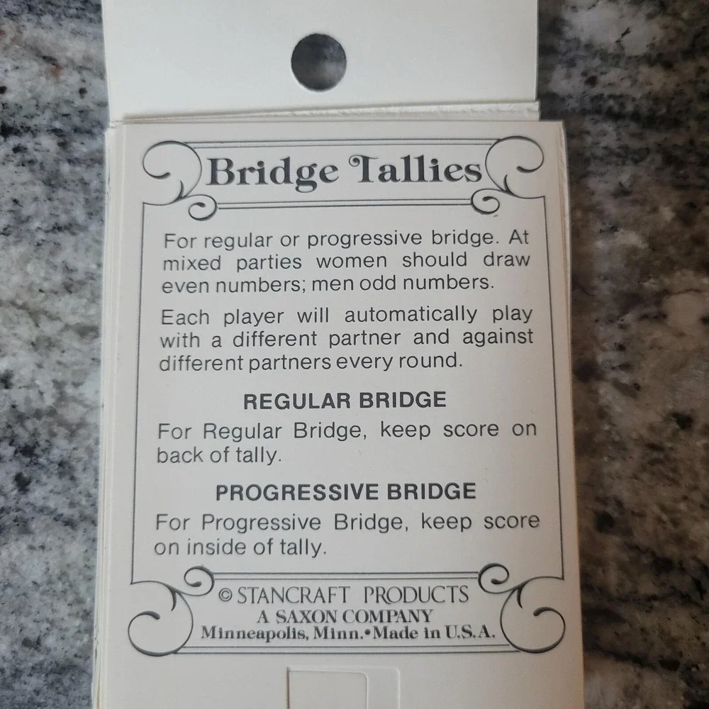 12 - Three Table Tallies Tally New 70s.